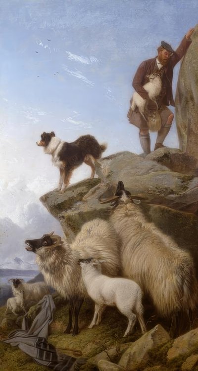 R. Ansdell, La oveja perdida / Pintura, 1868 de Richard Ansdell