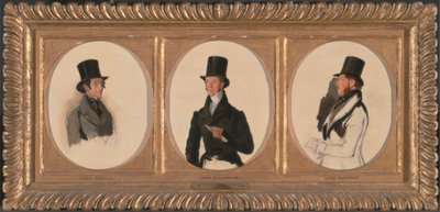 Estudios para los retratos de Lord Eglinton, Lord Douglas y Lord Stradbroke en `The Waterloo Cup Coursing Meeting