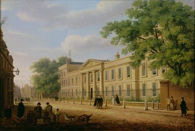 Vista del Emmanuel College, Universidad de Cambridge de Richard Bankes Harraden