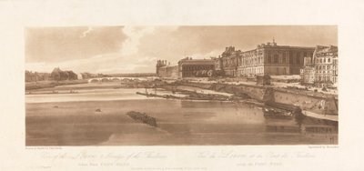 Vista del Louvre y del puente de las Thuilleries, tomada desde el Pont Neuf. 1802; Lámina 2 de Vistas de París, volumen Emanuel Calco de la lámina, B1981.25.2613 de Richard Banks Harraden