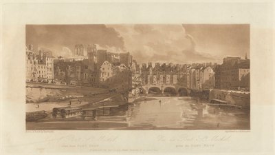 Vista del Pont St. Michael, tomada desde el Pont Neuf, 1803 de Richard Banks Harraden