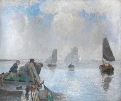 Camarones en el Bajo Escalda (óleo sobre lienzo) de Richard Baseleer