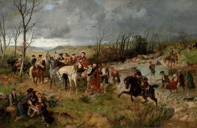 Parada del príncipe Carlos Eduardo en las orillas del Nairne, 1878 de Richard Beavis