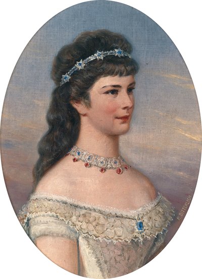 Retrato de Isabel de Baviera con diadema de Richard Bitterlich