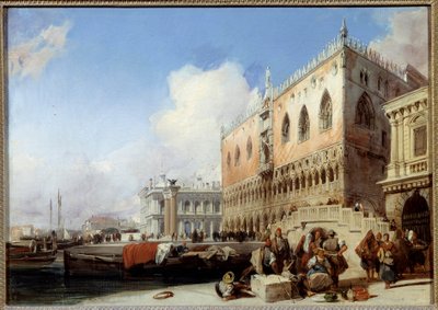 Vista de Venecia, el Quai des Schiavoni y el Palacio de los Dogos de Richard Bonington