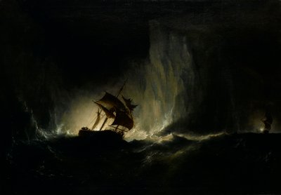 El HMS "Erebus" atravesando la cadena de bergs de Richard Bridges Beechey