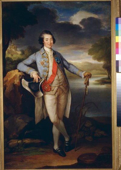 Portrait du prince Alexandre Borissovitch Kourakine (1752-1818), homme politique russe (Retrato del príncipe Alexander Kurakin) - Óleo sobre lienzo de Richard Brompton (1734-1783), c1780 - Dim : 113x76 cm - Galería Estatal Tretyakov, Moscú de Richard Brompton