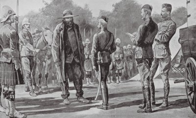 El comandante Cronje se rinde a Lord Roberts (litografía) de Richard Caton II (after) Woodville