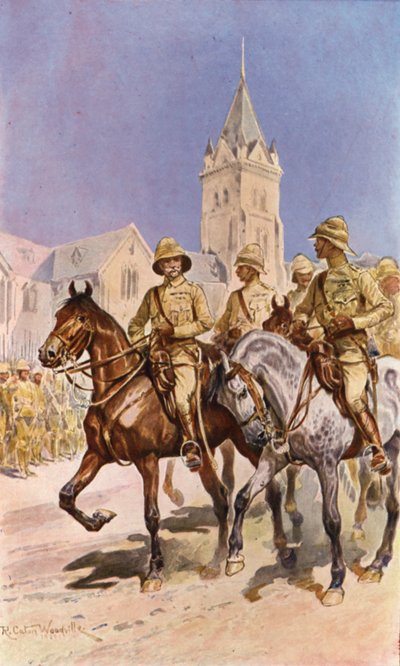 Roberts entrando en Pretoria (litografía en color) de Richard Caton II (after) Woodville