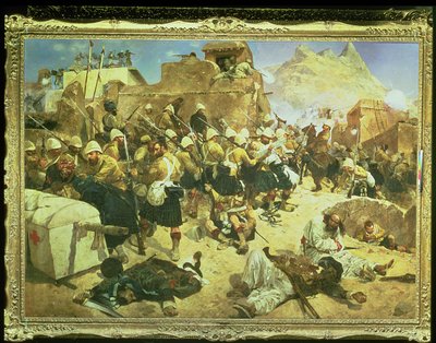 Candahar: Los 92º Highlanders y los 2º Gurkhas Asaltando Gaudi Mullah Sahibdad de Richard Caton II Woodville