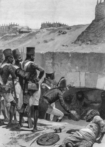 Encontrando a los prisioneros británicos bajo las casamatas en las fortificaciones, 1894 de Richard Caton II Woodville