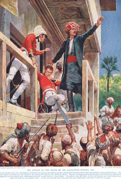 El ataque a la casa de Sir Alexander Burnes, c.1910 de Richard Caton Woodville