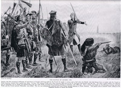 La Batalla de Quebec, 1759, ilustración de 