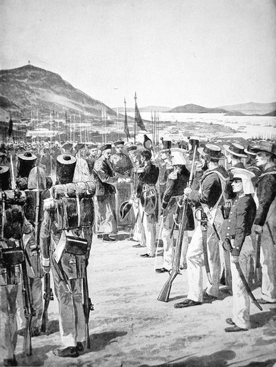 La Cesión de Hong Kong a los Británicos en 1841 de Richard Caton Woodville