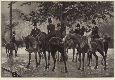 Una fuerte lluvia en el Row, Hyde Park de Richard Caton Woodville junior