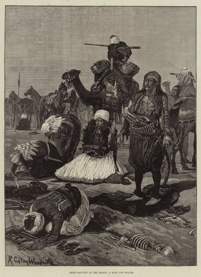 Bashi-Bazouks en marcha, una pausa para la oración de Richard Caton Woodville junior