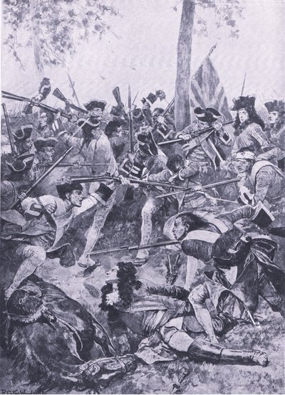 Batalla de Ramillies, 23 de mayo de 1706: El ataque del regimiento irlandés, ilustración de British Battles on Land and Sea, 1915 de Richard Caton Woodville junior