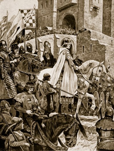 Procesión de Becket por Francia, 1158, ilustración de 