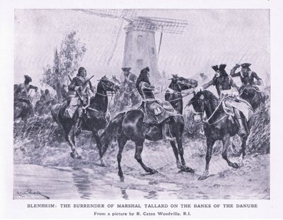 Blenheim, 13 de agosto de 1704: La rendición del mariscal Tallard en las orillas del Danubio, ilustración de British Battles on Land and Sea, 1915 de Richard Caton Woodville junior