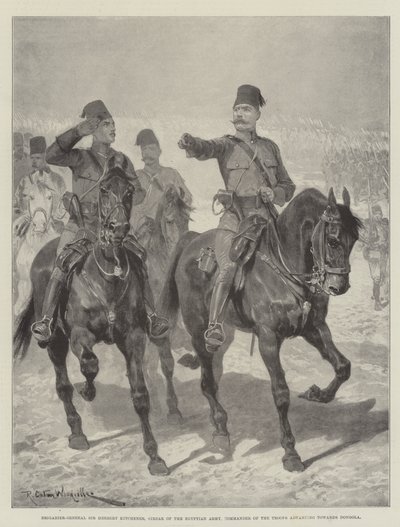 El general de brigada Sir Herbert Kitchener, Sirdar del ejército egipcio, comandante de las tropas avanzando hacia Dongola de Richard Caton Woodville junior