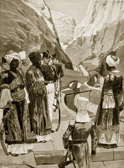 Los británicos tomando posesión de Adén, 1879, ilustración de 