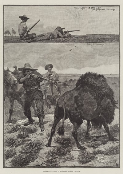 Cazadores de búfalos en Montana, América del Norte de Richard Caton Woodville junior