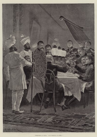Navidad en India, ¡Nuestros amigos en casa! de Richard Caton Woodville junior