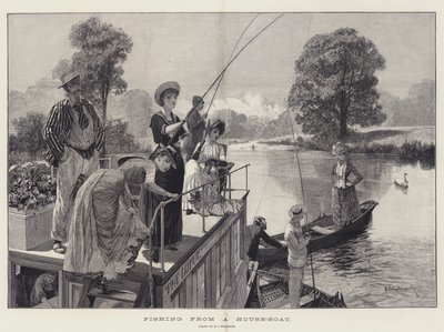 Pescando desde una casa-barco de Richard Caton Woodville junior