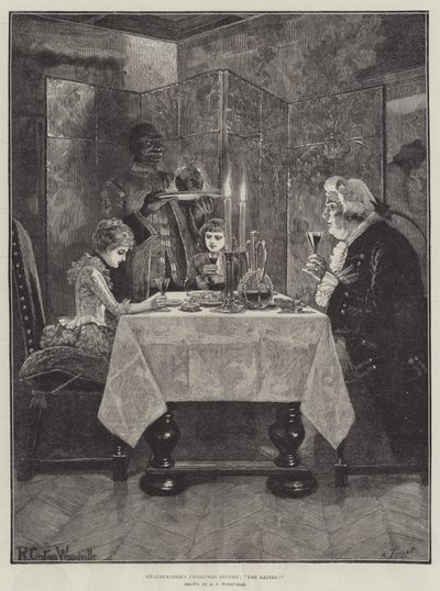 La cena de Navidad del abuelo, ¡Las damas! de Richard Caton Woodville junior
