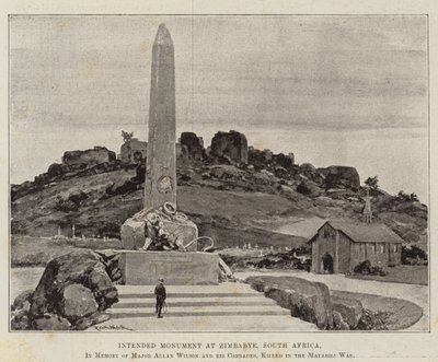 Monumento previsto en Zimbabye, Sudáfrica, en memoria del Mayor Allan Wilson y sus compañeros, muertos en la Guerra de Matabili de Richard Caton Woodville junior