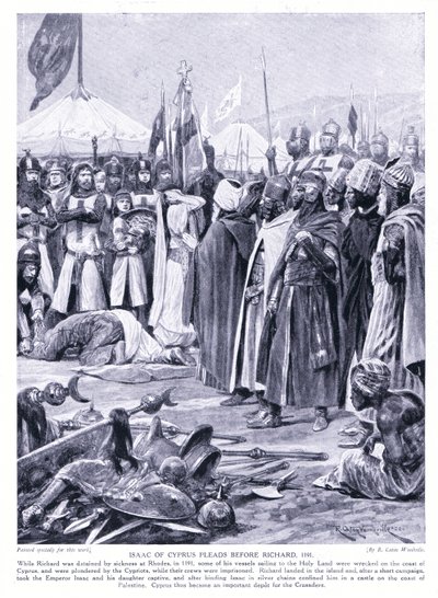 Isaac de Chipre suplica ante Ricardo I, 1191 d.C. de Richard Caton Woodville junior