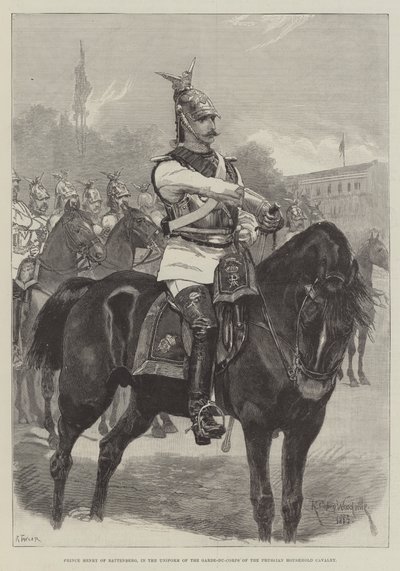 Príncipe Enrique de Battenberg, en el uniforme de la Guardia del Cuerpo de la Caballería de la Casa Prusiana de Richard Caton Woodville junior