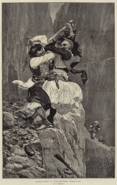 Resolviendo una disputa fronteriza de Richard Caton Woodville junior