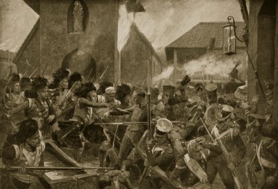 Los 42º Highlanders en Corunna, ilustración de 