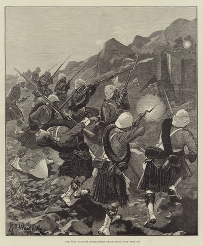 Los Highlanders del 92º (Gordon) en escaramuza de Richard Caton Woodville junior