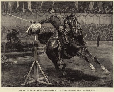 El asalto de armas en el Salón Agrícola, cortando la cabeza del turco de Richard Caton Woodville junior