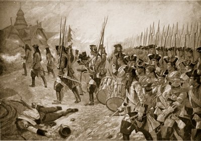 La batalla de Blenheim: Asalto al pueblo, ilustración de 