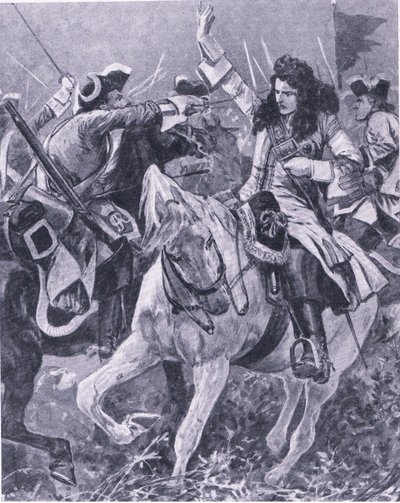 La batalla de Malplaquet, 11 de septiembre de 1709, ilustración de British Battles on Land and Sea, 1915 de Richard Caton Woodville junior