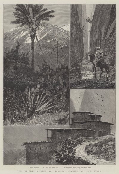 La misión británica a Marruecos, paisaje en el Atlas de Richard Caton Woodville junior