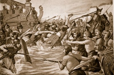 El desembarco de Julio César, ilustración de 