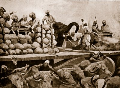 La artillería del Nawab en Plassey, ilustración de 