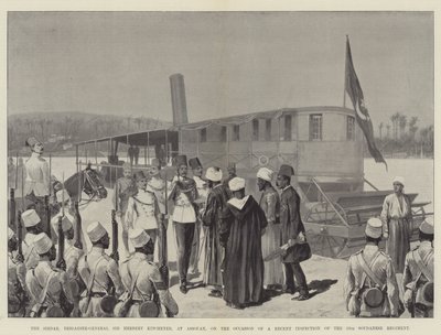 El Sirdar, General de Brigada Sir Herbert Kitchener, en Asuán, en la Ocasión de una Inspección Reciente del 10º Regimiento Sudanés de Richard Caton Woodville junior