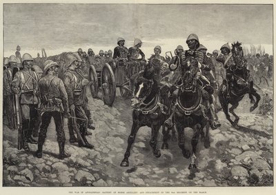 La Guerra en Afganistán, Batería de Artillería a Caballo y Destacamento del 66º Regimiento en Marcha de Richard Caton Woodville junior