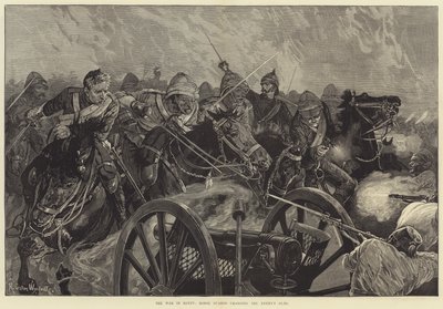 La guerra en Egipto, Guardias a caballo cargando contra los cañones del enemigo de Richard Caton Woodville junior