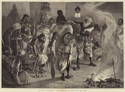 La guerra en Sudán, un derviche predicando la Guerra Santa a los jefes árabes de Richard Caton Woodville junior