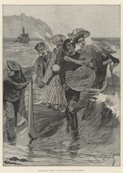 La temporada de yates, desembarcando en la costa de Normandía de Richard Caton Woodville junior