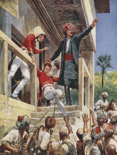 El ataque a la casa de Sir Alexander Burnes, 1841 de Richard Caton Woodville junior
