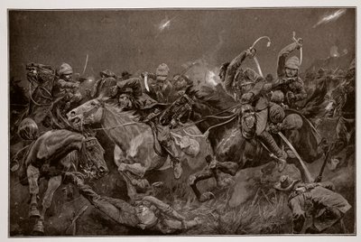 La carga nocturna de los 19º Húsares cerca de Lydenberg el 7 de noviembre de 1900 de Richard Caton Woodville junior