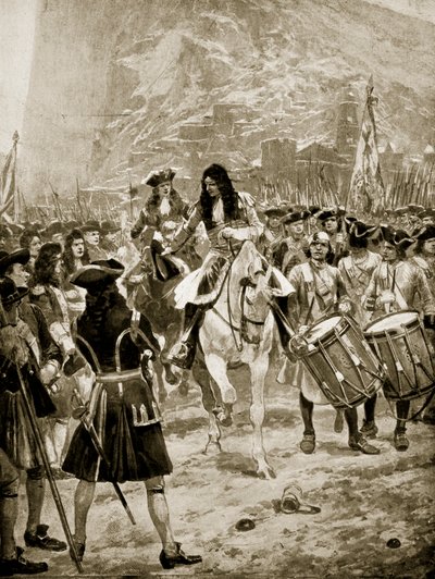 La rendición de Gibraltar a los ingleses, 24 de julio de 1704, ilustración de 