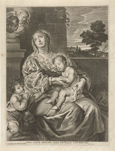 virgen con el niño dormido y san juan bautista Nuestra Señora del Bystant a Brvssel (título sobre objeto) de Richard Collin